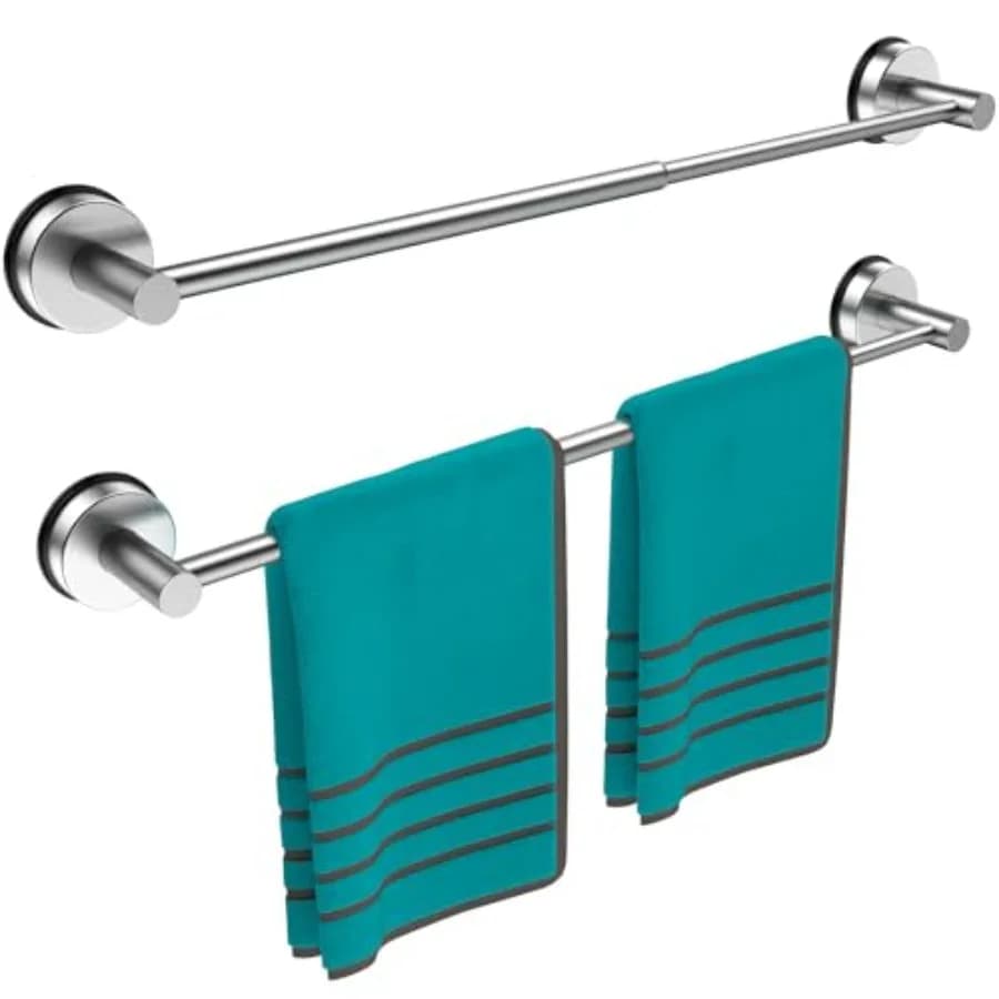Portasciugamani da Parete per Bagno, Regolabile 12~21 Pollici, Porta Asciugamani da Parete per Bagno, Supporto per Asciugamani per Porta Doccia in Vetro
