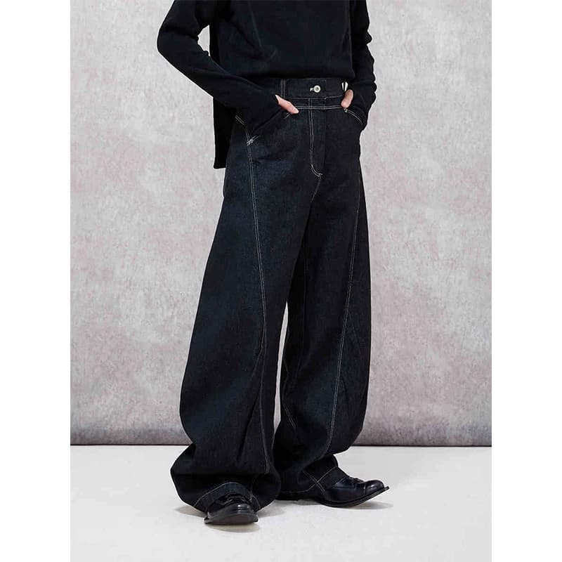 Loose Straight Leg Black Denim Jeans Men's Women's Casual Comfortable Wide Leg Pants Youth Trendy Spring Autumn Season