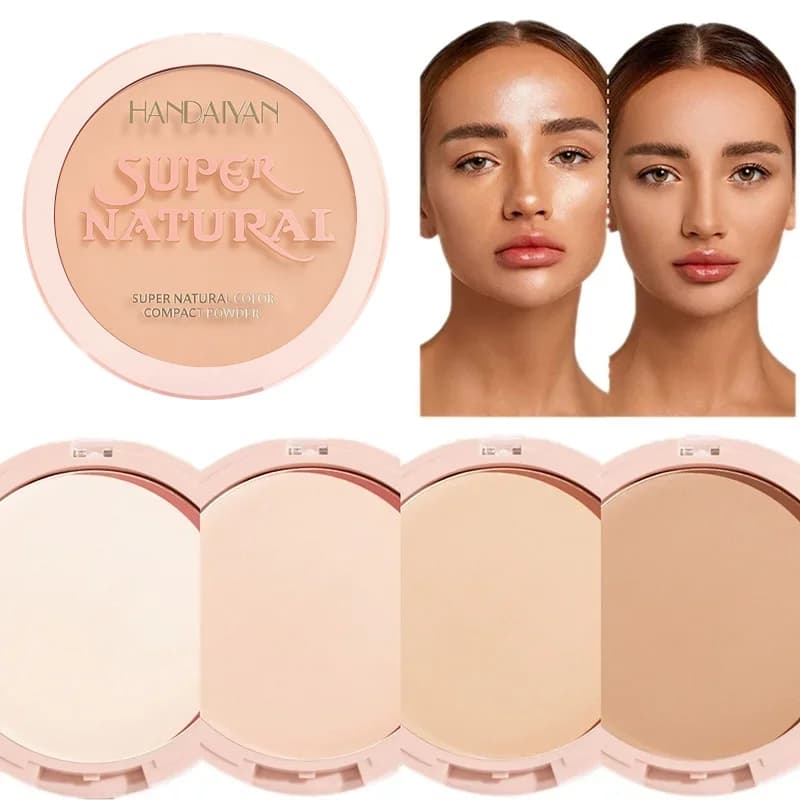 Polvere pressata per il viso opaca a 8 colori 24 ore di controllo dell'olio Fondotinta in polvere con impostazione naturale Copertura completa Trucco duraturo impermeabile