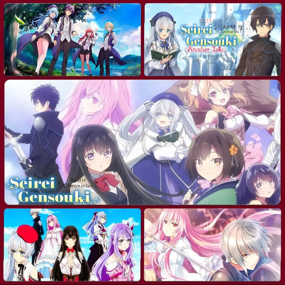 Tappetino per mouse anime fantasy S-Seirei Gensouki, tappetino per mouse da gioco di grandi dimensioni con bordi cuciti, tappetino da scrivania ispessito per PC