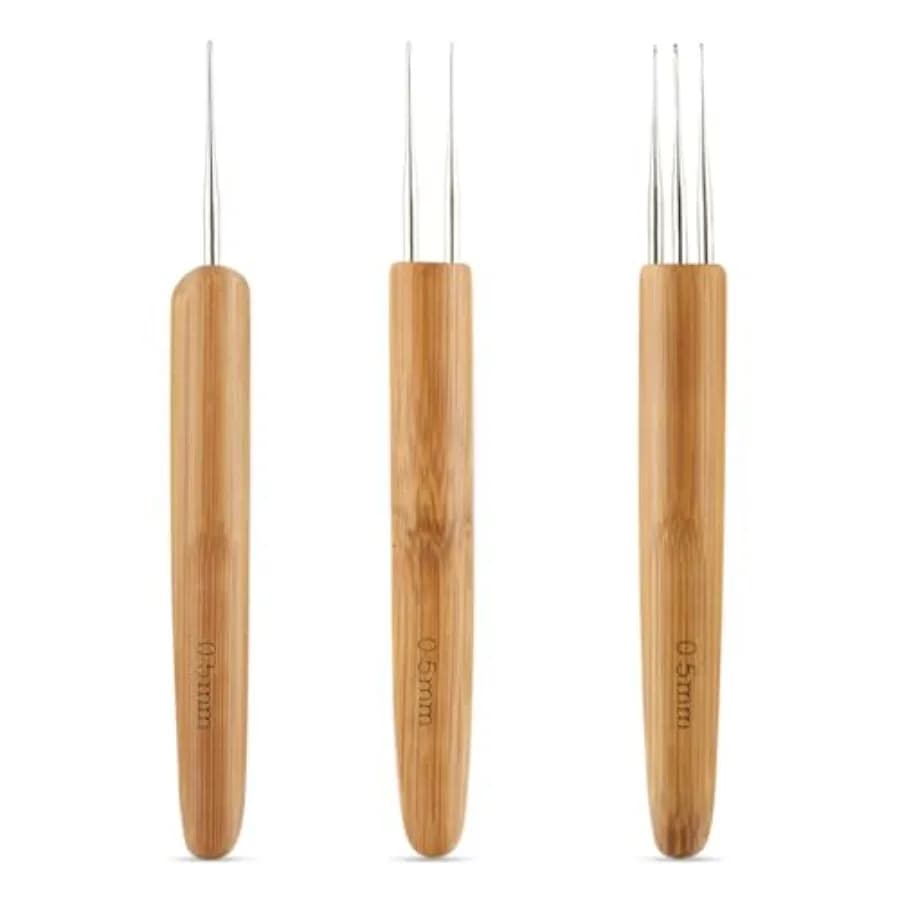 3 Pcs Dreadlock Crochet Hooks - Dreadlock Crochet Hook Tool for Hair Locs and Dread Braids - 0.5Mm Braid Craft Weaving Crochet