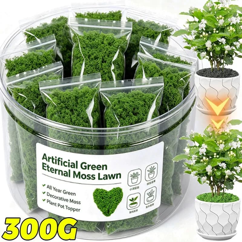 Artificial Green Plants Eternal Life Moss DIY Craft Faux Preserved Plant Moss Lawn Mini Landscape Fake Grass Plant Potting Decor