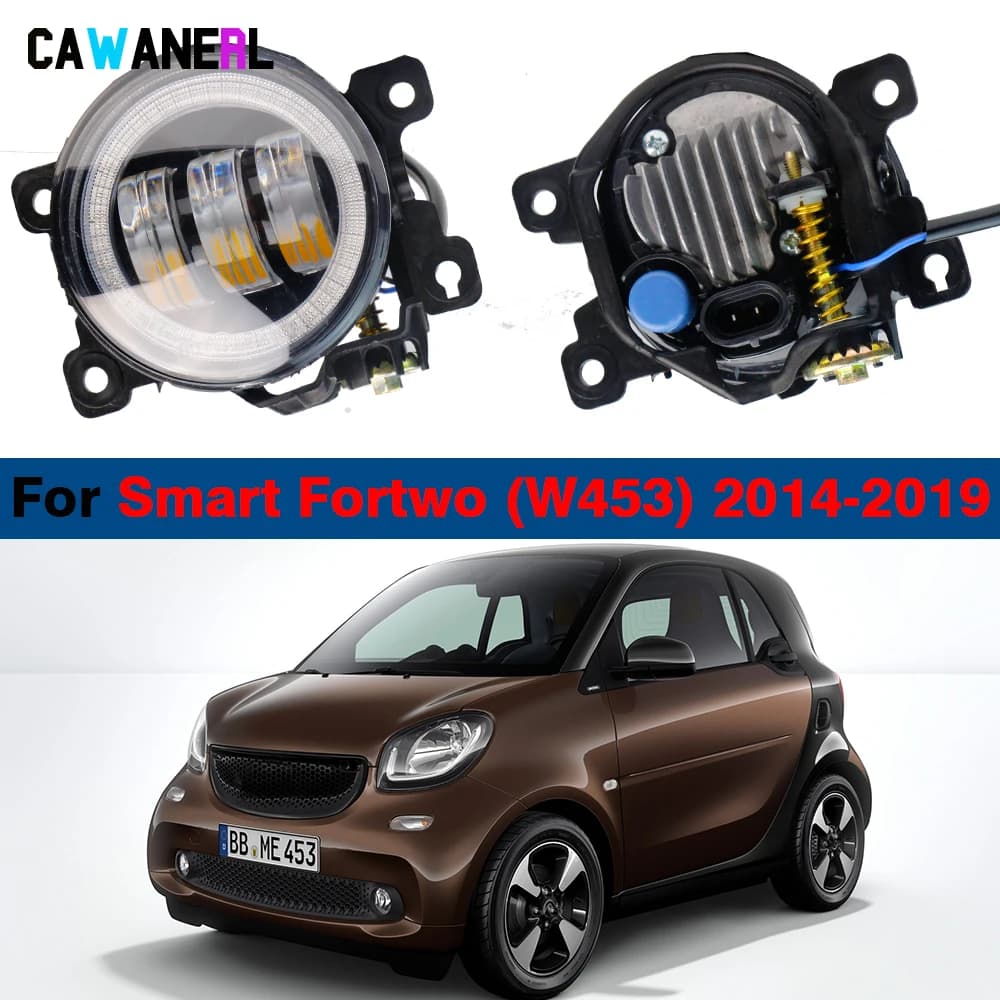 2 pieces Angel Eye LED fendinebbia DRL for Smart Fortwo W453 2014-2019 30W front bumper car fendinebbia Daytime Running Lamp H11 Plug
