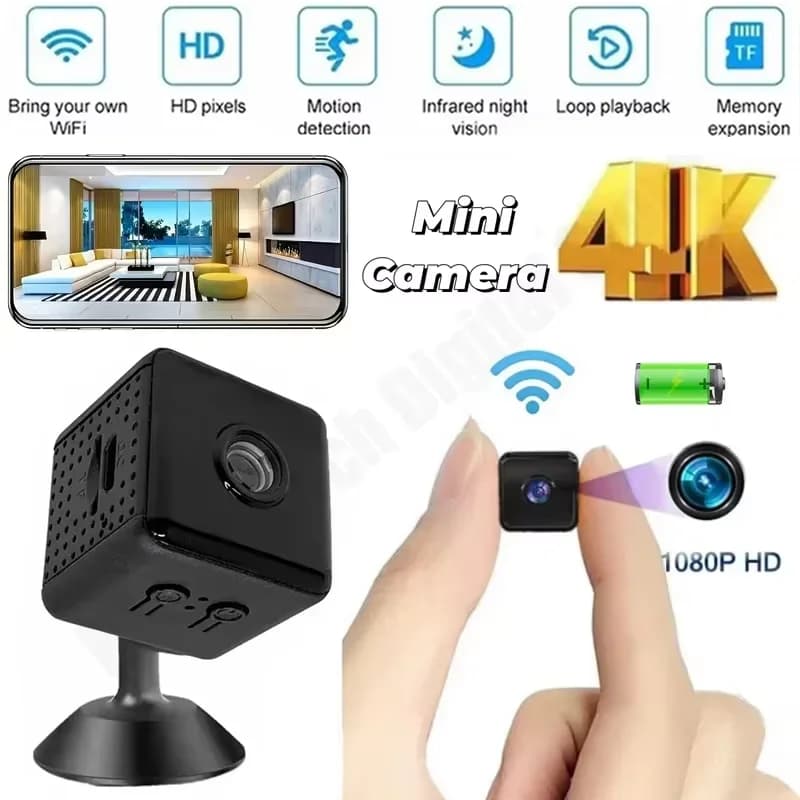 Mini telecamera 1080P HD WiFi Monitor remoto Rilevazione movimento Baby Pet Sicurezza domestica Visione notturna Videocamera con batteria incorporata 2025