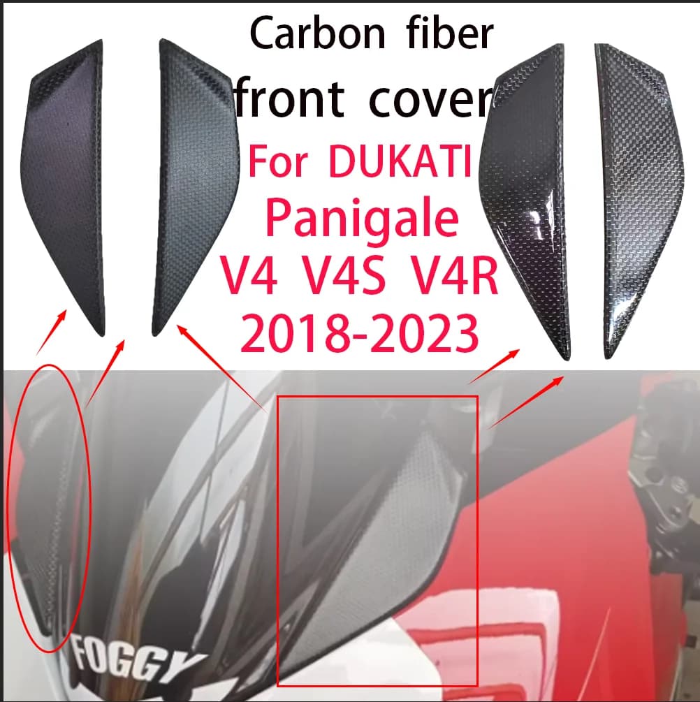 Adatto per DUCATI Panigale V2 V4 V4S 2018-2023 2024 Copertura specchietto retrovisore in fibra di carbonio, carenatura anteriore, modifica moto