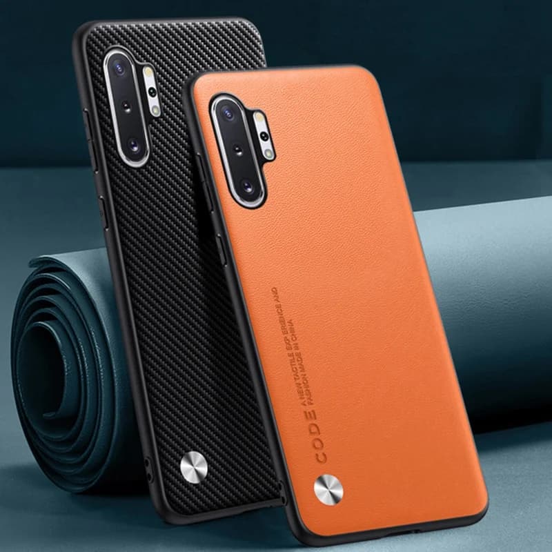 Custodia in pelle PU di lusso per Samsung Galaxy Note 10 Plus Cover posteriore Custodia protettiva in silicone opaco per Samsung Note10 Plus