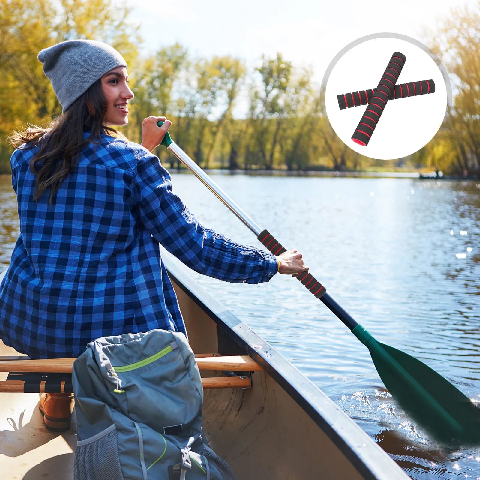 1 Paio di Impugnature Morbide in Spugna per Pagaie da Kayak, Ergonomiche, Antifatica, Antiscivolo, Copri-Pagaia, Attrezzatura per Kayak