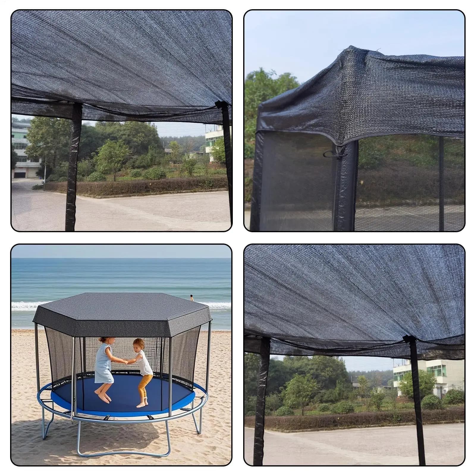 Copertura per trampolino Copertura di protezione solare Baldacchino per protezione solare resistente allo strappo Accessori di sicurezza pieghevoli per cortile esterno