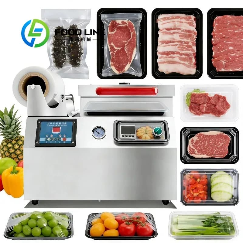 Small Machine Manual for Sealing Trays, Vacuum Packaging Machine for Plastic Food Containers