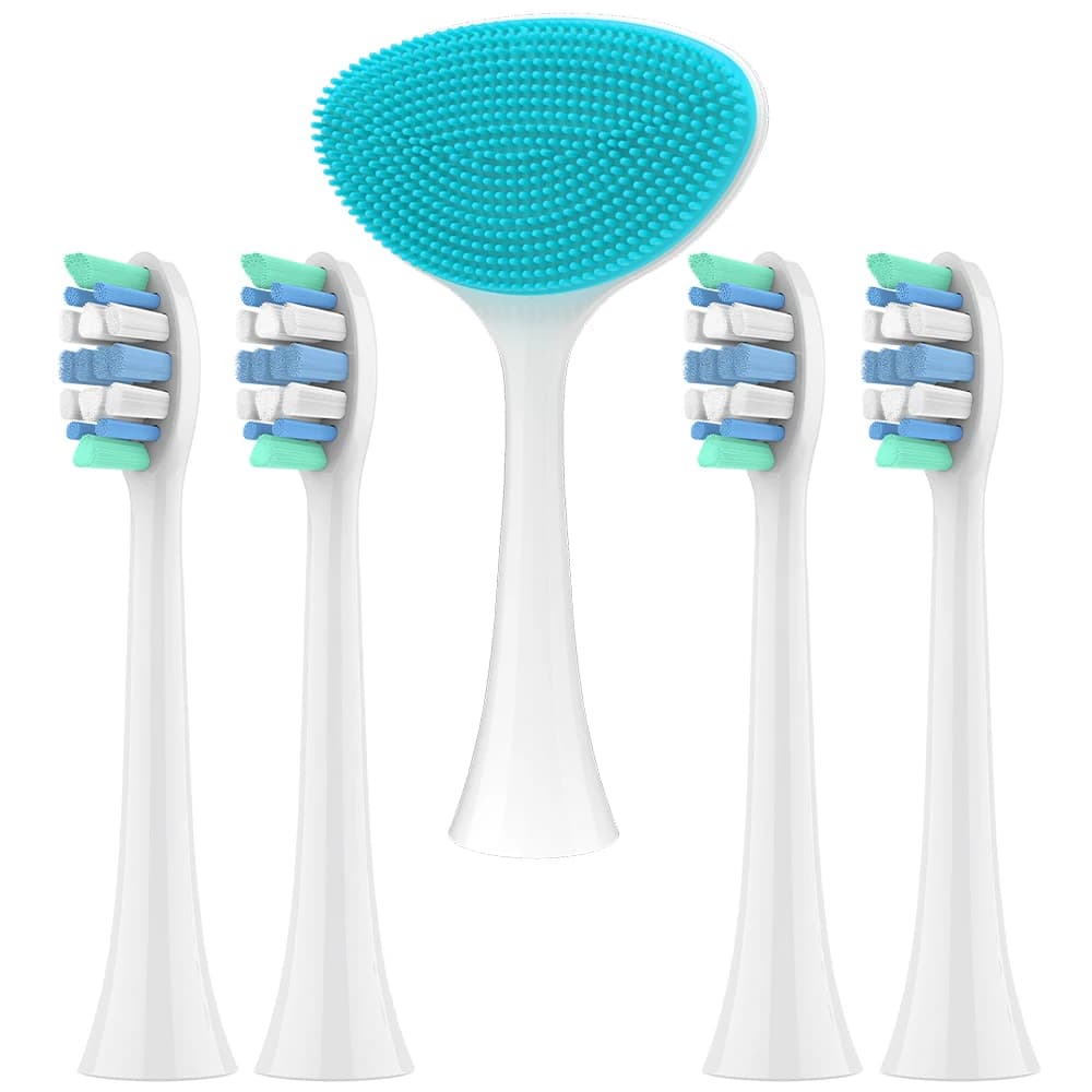 4x Multifunctional brush spare heads, compatible with Philips Sonicare electric brushes