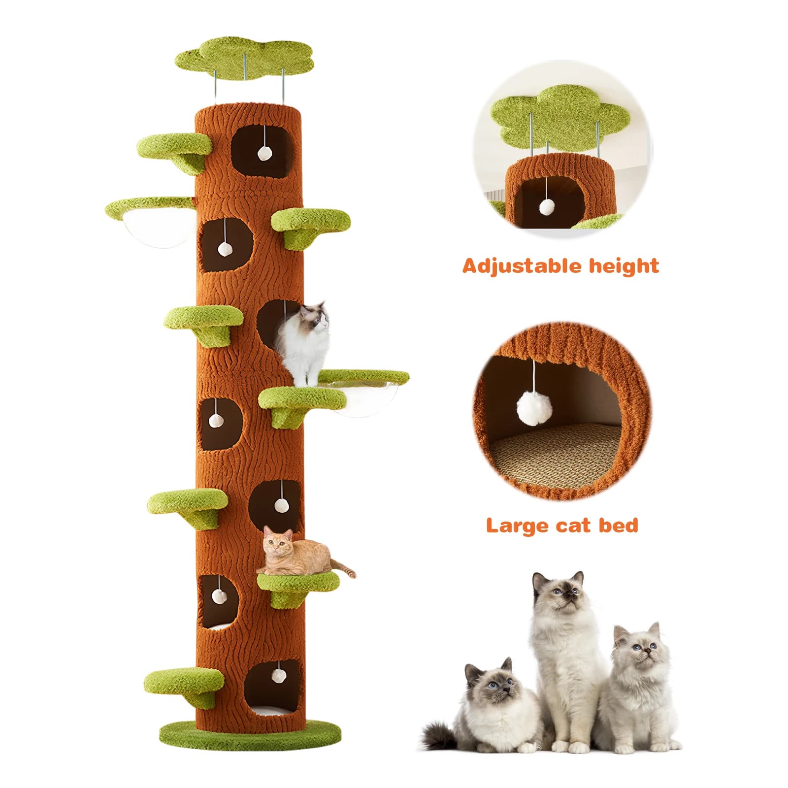 Grande Albero per Gatti Forest con Tiragraffi in Sisal, Torre per Gatti Alta e Super Grande per Gattini da Interno