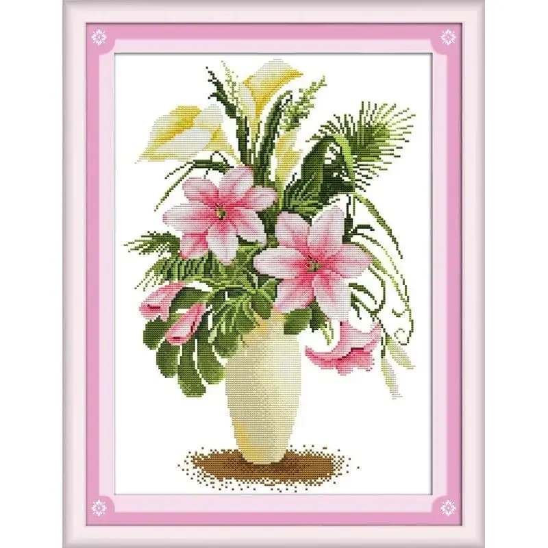 Joy Sunday News Kit punto croce stampato, modello facile da cucire per principianti Set ricamo in tessuto stampato-Lily