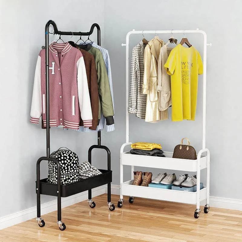 Multifunctional floor hanger for bedroom, bag holder, wardrobe organizer for student dorm