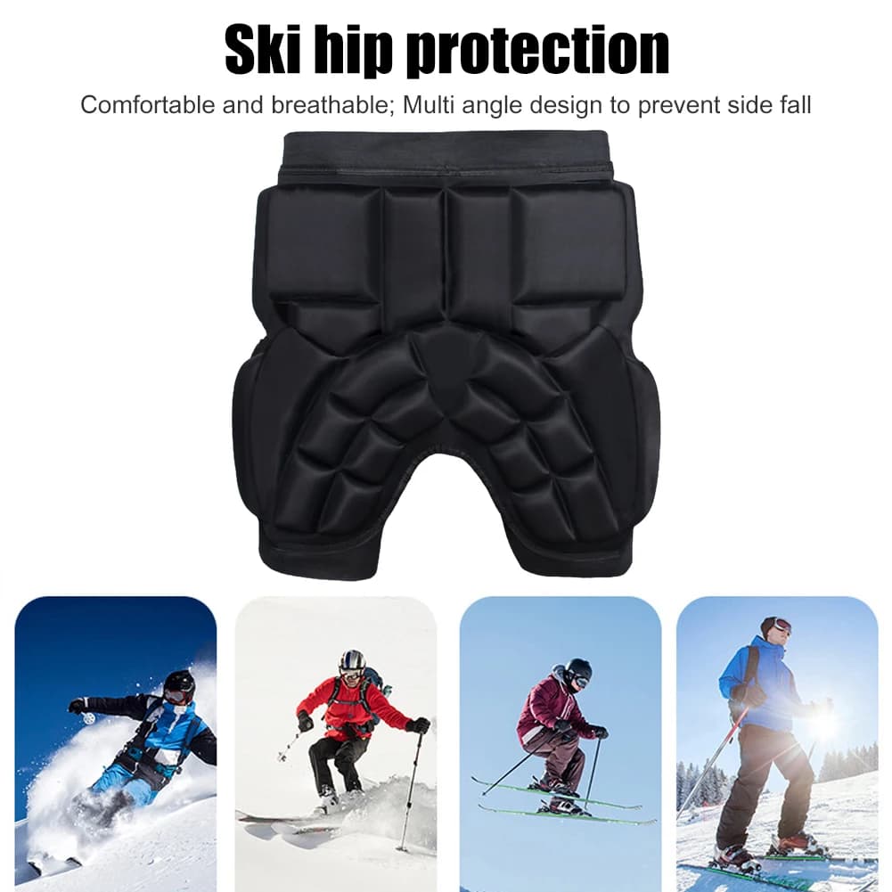 Pantaloncini Protettivi per Sci e Snowboard con Imbottitura 3D per Fianchi, Ginocchia e Glutei, Attrezzatura Protettiva per Sciare, Snowboard e Pattinaggio su Ghiaccio, Prevenzione Cadute