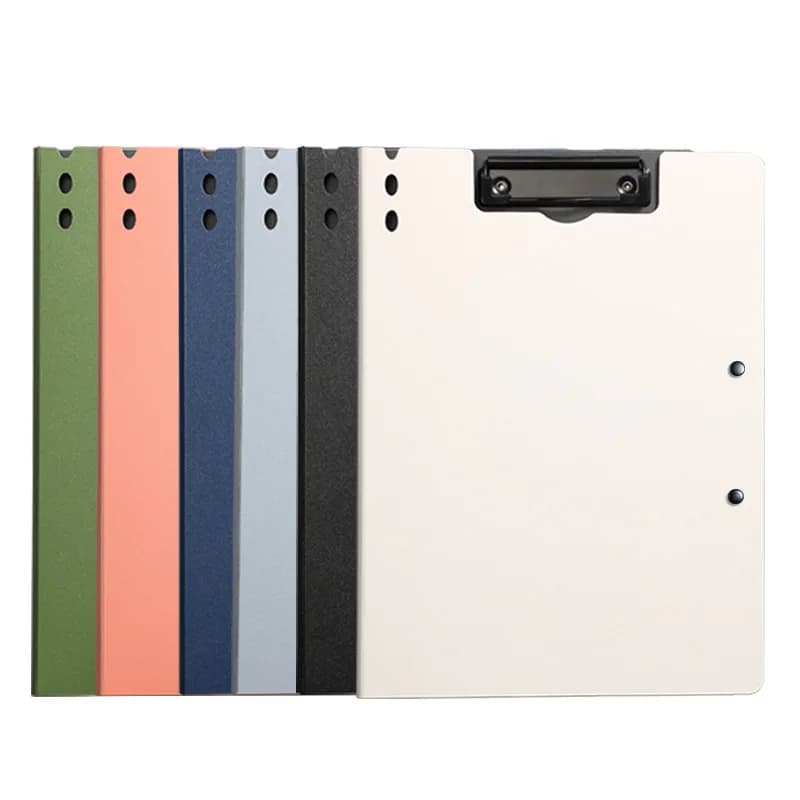 Cartella di file A4 Appunti Blocco note Clip per appunti Clip per carta a doppia scheda Organizzatore di carta di prova Materiale scolastico Stazionario per ufficio