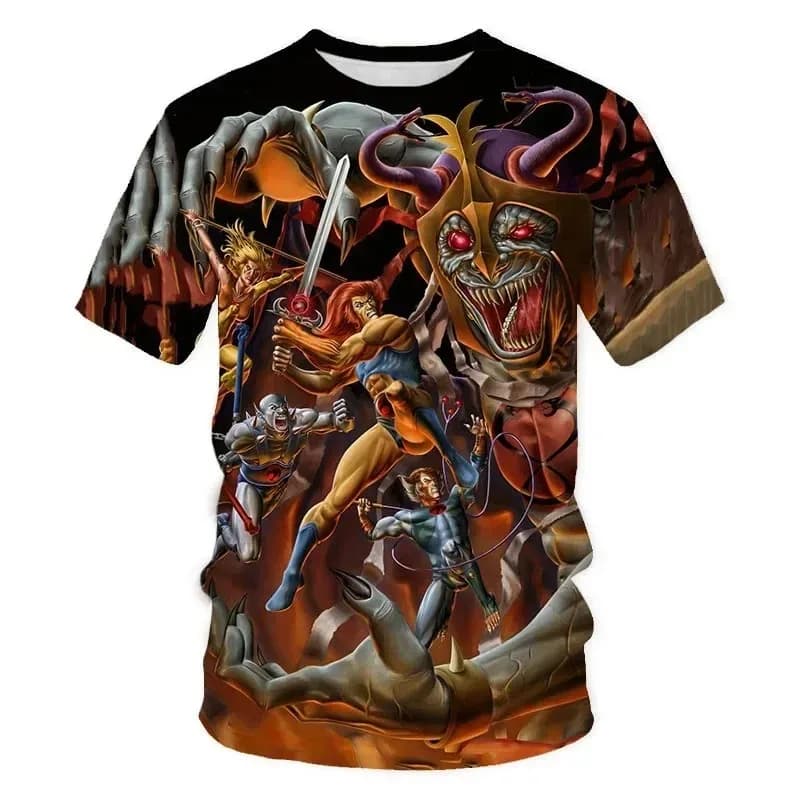 T-shirt da uomo in stile cartone animato 3D stile Harajuku estate nuova strada a maniche corte tema animato modello stampato in 3D