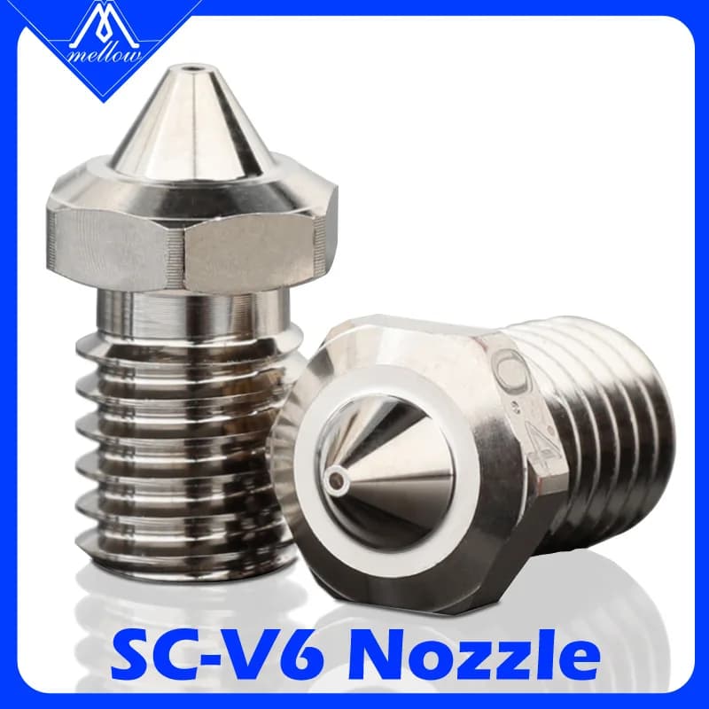 Stampante 3D ad alta precisione Mellow DIY SC-V6 Ugello in rame placcato Durevole Ridurre il bastone per ugelli M6 V6 Dragon Hotend Prusa Voron