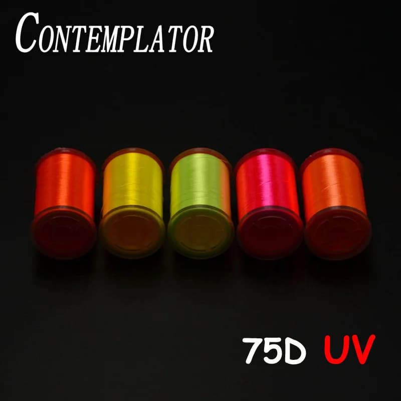 Riflettator 1pc 75D colore UV Fly legare filo 260yards/bobina poliestere seta UV fili riflettenti per costine code incredibili