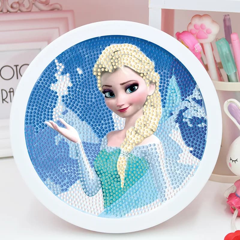 Splendida Pittura Diamantata Fai-da-te Principessa Fantasia con Cornice, Ornamento Creativo Decorativo e Regalo per Bambini, Decorazione per la Casa