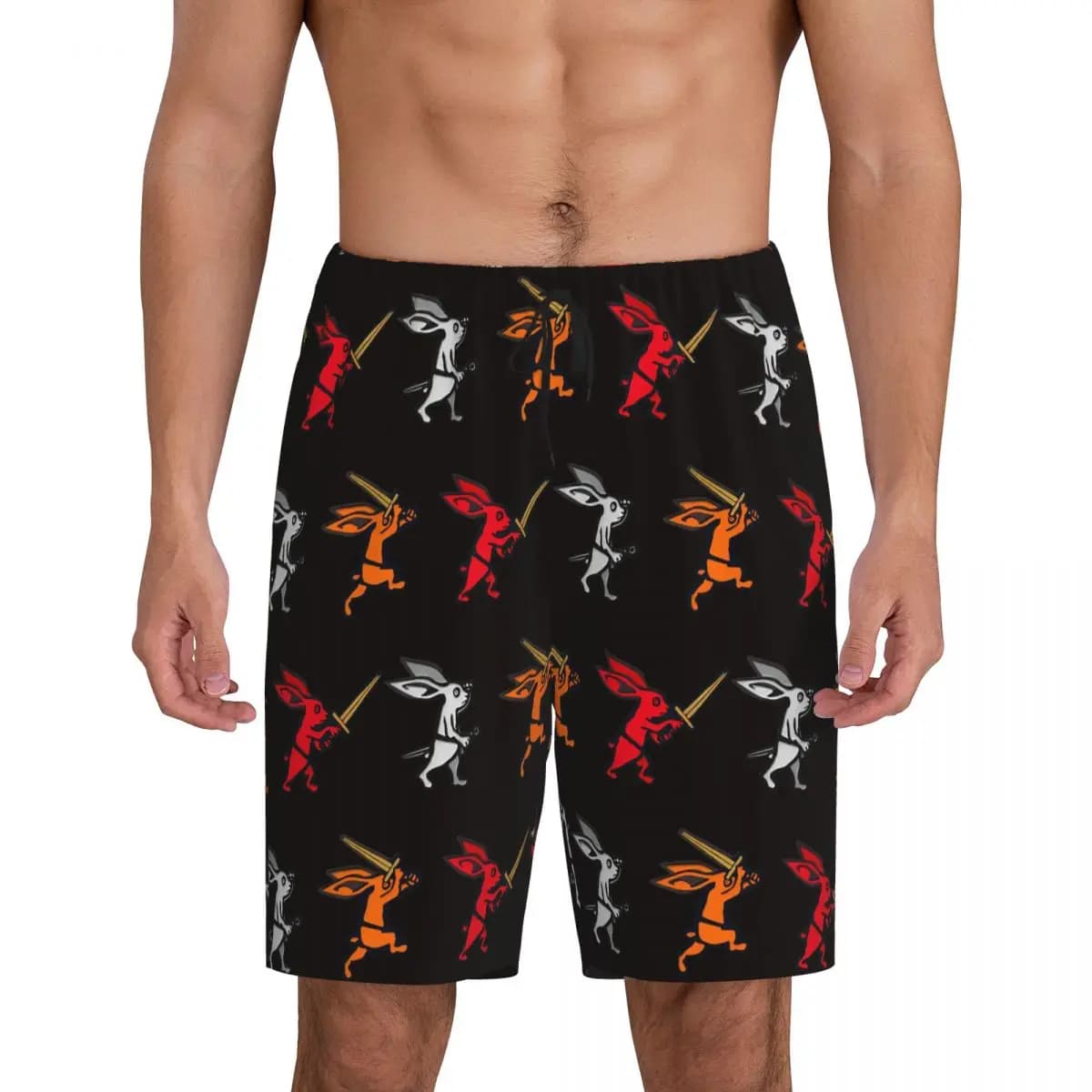Custom Rabbit Trio Kingdom Come Deliverance Ii Short Pajama Pants Men Sleepwear Sleep Lounge Bottom Shorts Sleeping Pants
