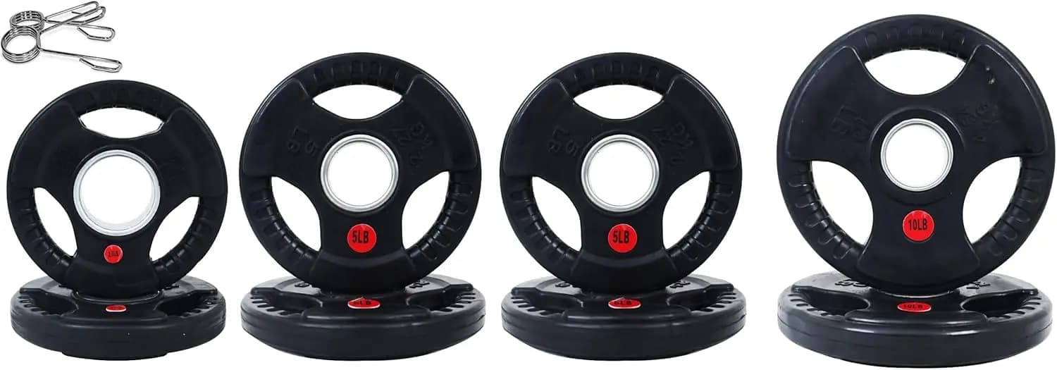 Piastra in ghisa per allenamento della forza e sollevamento pesi, Set, coppia 2.5/10LB, Set 4X 5LB rivestito in gomma