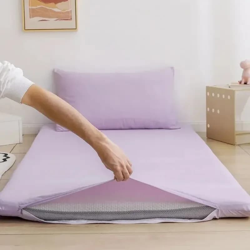 Coprimaterasso Completamente Chiuso con Cerniera, Protezione per Letto Singolo e Matrimoniale, per Studenti e Bambini, con Federa