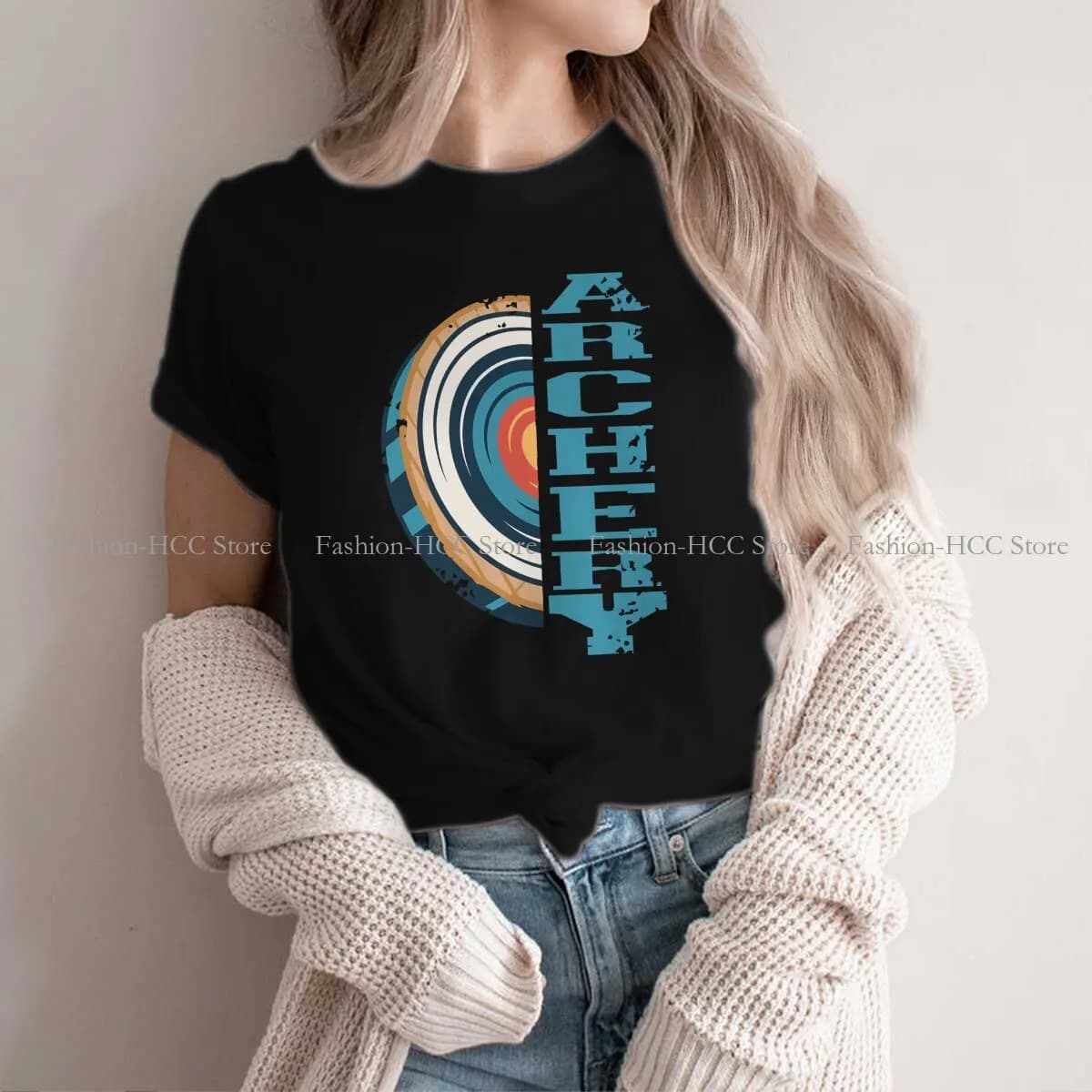 Maglietta in poliestere stile bersaglio per tiro con l'arco Vintage tiro con l'arco sport confortevole nuovo Design Graphic T Shirt Stuff