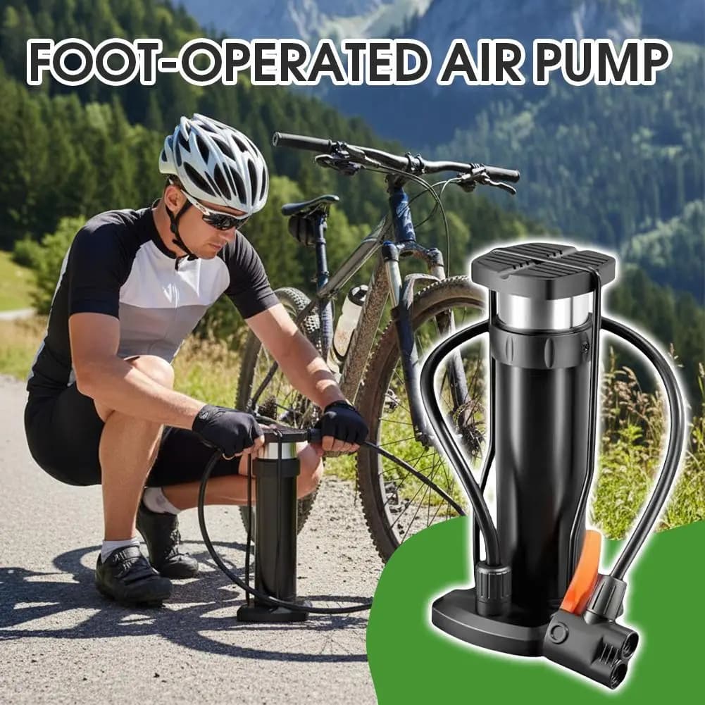 Pompa a pedale portatile ad alta pressione per bicicletta con manometro, gonfiatore rapido per moto, auto, palloni da basket (1/2 pezzi)