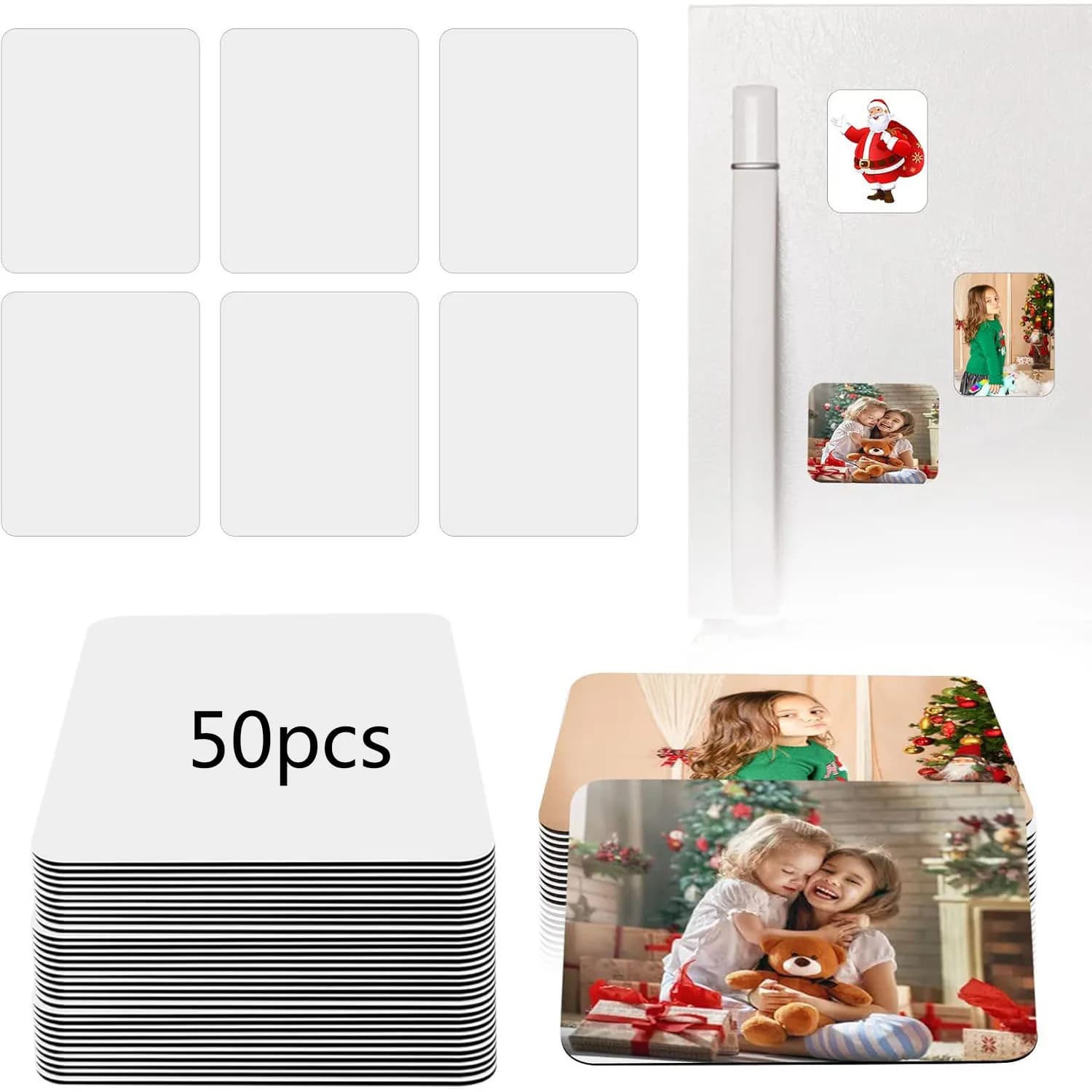 50 magneti per frigorifero vuoti per sublimazione, magneti per frigorifero personalizzati, prodotti grezzi per sublimazione, per cucina, ufficio, decorativi
