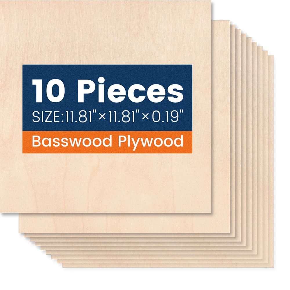 10 pieces of wood, 50 leaves, 60 sheets of perlescent cardboard, 100 business cards, 48 sheets of sandpaper, materials for laser engraving and cutting test