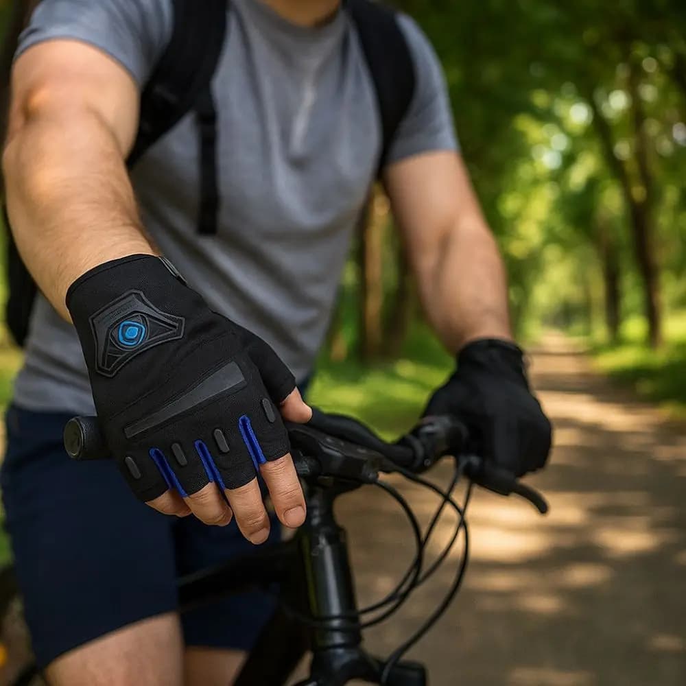 Guanti da Moto Antiscivolo Sicuri, Traspiranti e Resistenti all'Usura, Guanti da Ciclismo Regolabili per Sport all'Aperto e Palestra