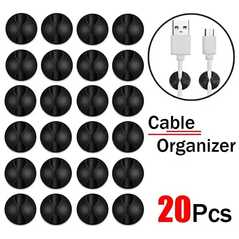Cable Organizer Clip Self-Adhesive Cable Manager Drop Wire Holder Cord Management Fixed Clamp Wire Winder Desk Cable Fixed Clasp