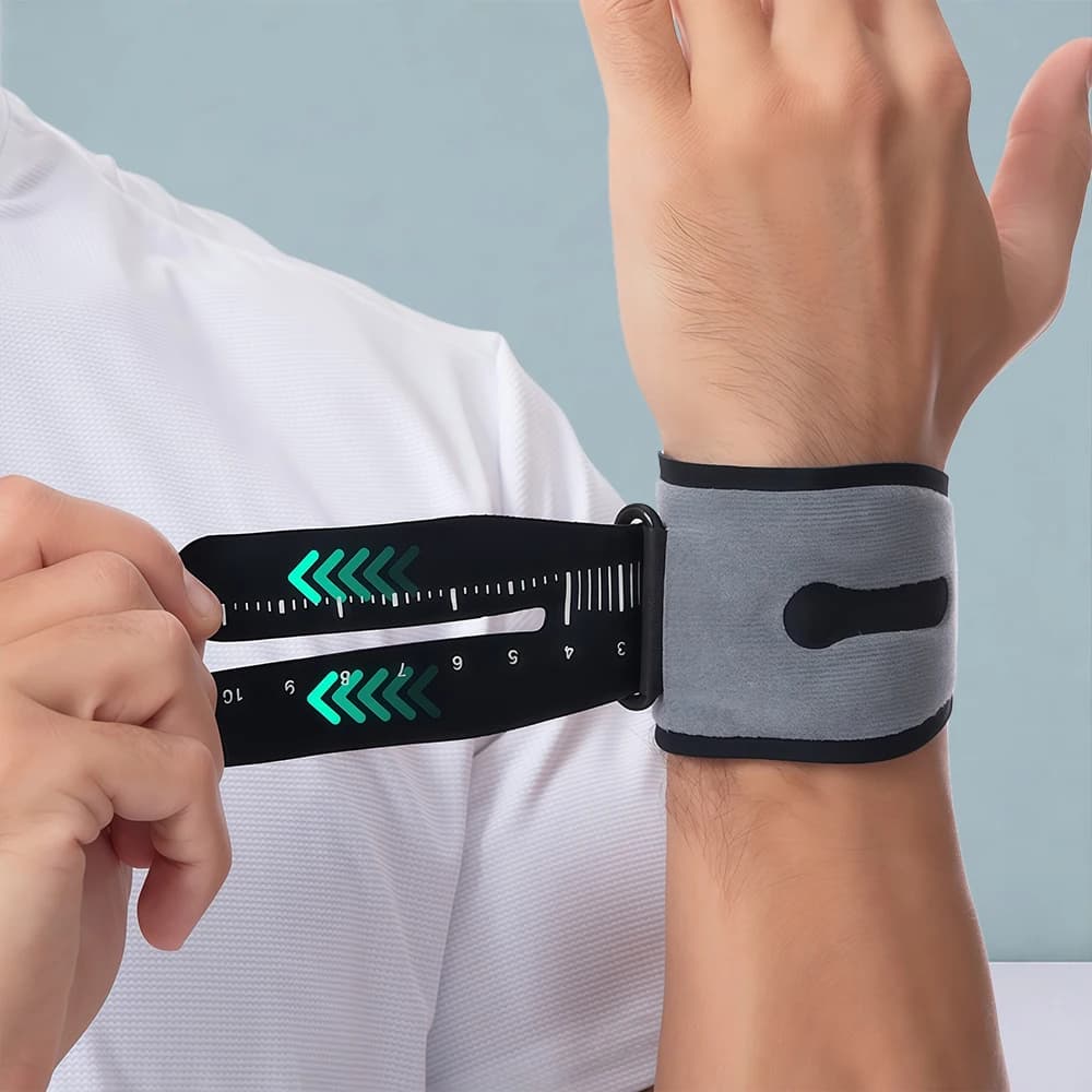 Tutore per polso ammortizzante da 1 pezzo, cinturino di supporto per polso a compressione regolabile per lo sport, strappo TFCC, tendinite, sollievo dal dolore da artrite