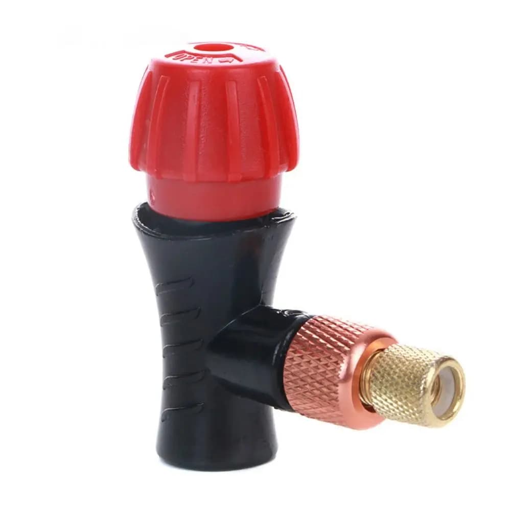 Accessorio per Bicicletta, Pompa d'Aria con Valvola, Gonfiatore Rapido per MTB e Bici da Strada, Testa Doppia per Cartuccia CO2 da 16g
