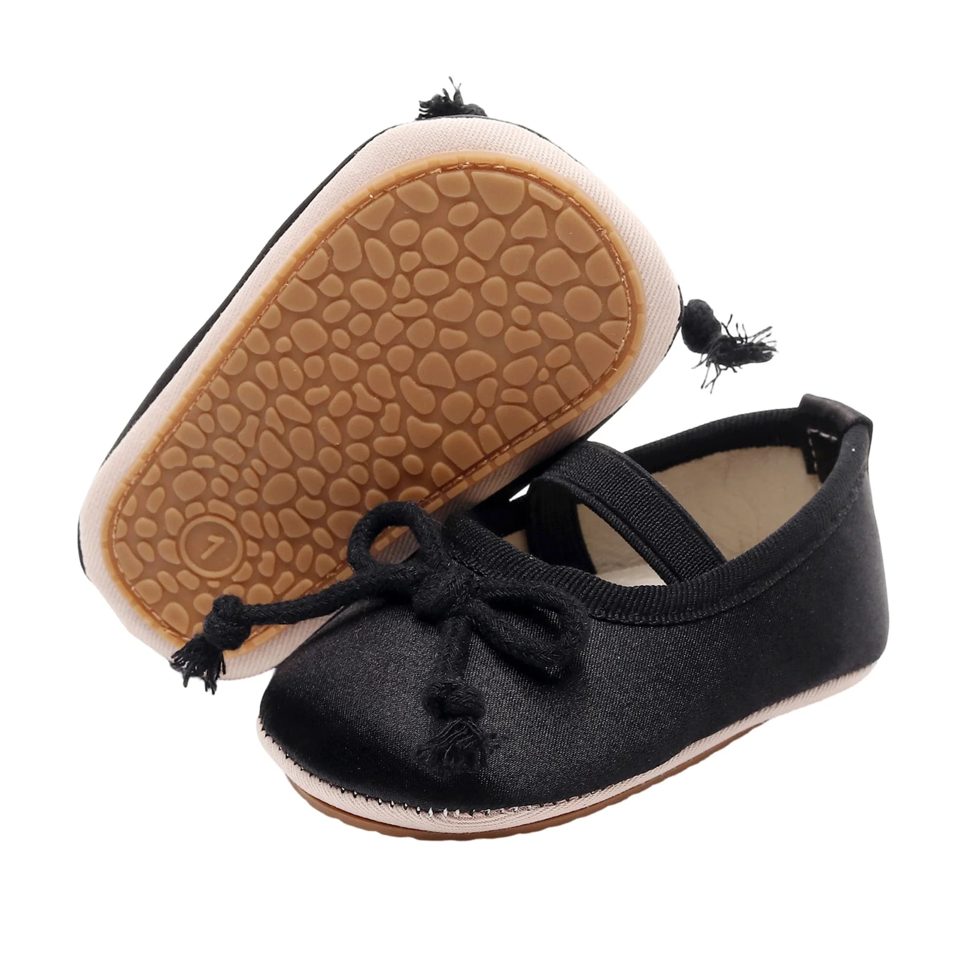 Scarpe Ballerine Slip-on per Bambina con Fiocco Decorativo, Scarpe Mary Jane per Feste, Festival e Baby Shower