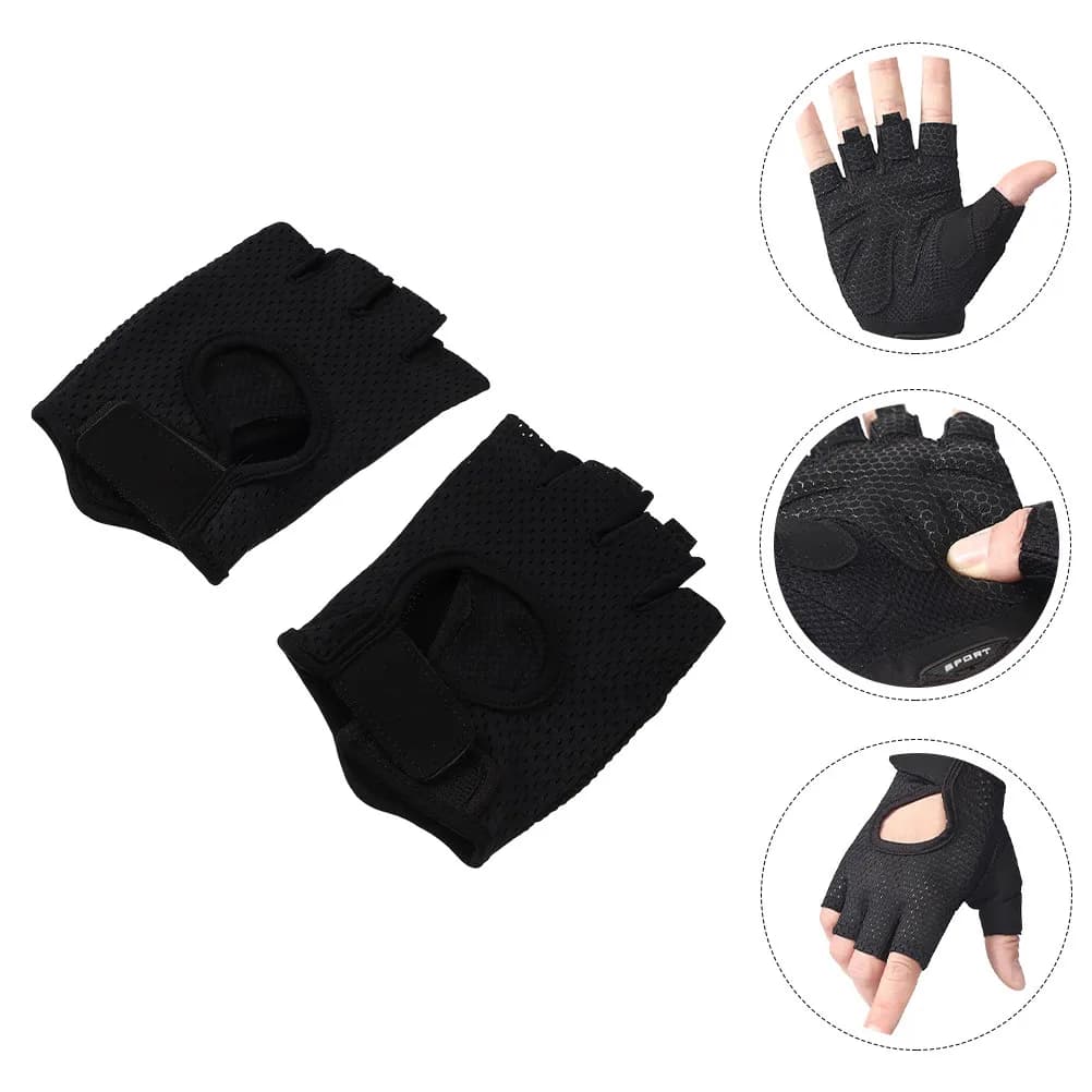 1 pair of breathable workout gloves with half fingers, anti slip, weight lifting, gym workout, fitness, cycling, outdoor sports, exercise gloves