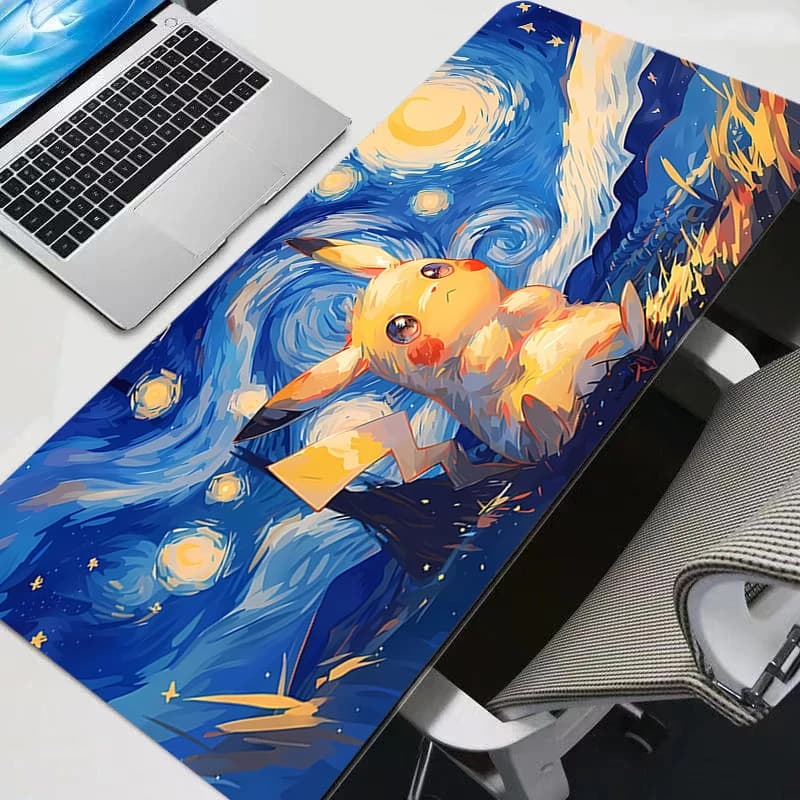 Mouse Mat Large P-Pikachu Rubber PC Computer Game Accessories Mouse Mat Desk Mat Locking Mouse Mats for Player Carpets