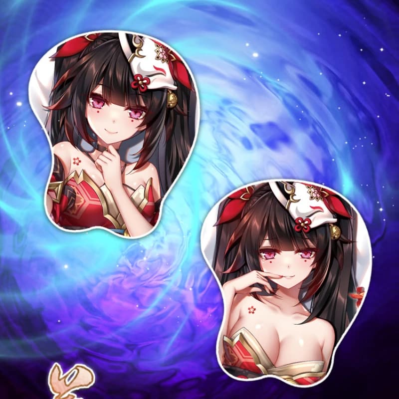 Sparkle 3D Mousepad Honkai Star Rail poggiapolsi a mano Sexy Soft Gel di silice tappetino per Mouse in Silicone Oppai Office Otaku Gaming Gift