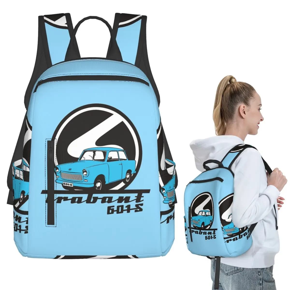 Trabant 601 Zaino per studenti Borsa per libri Borsa per la scuola per bambini Borse a tracolla per computer Ragazzi Ragazze