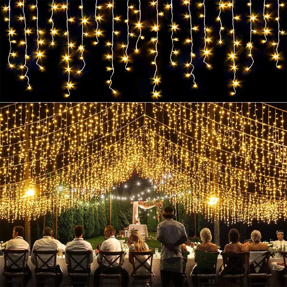 4M LED Tenda Ghiacciolo Luci della stringa Ghirlanda di Natale Faiy Light Droop 0.4-0.6m Natale Giardino Strada Illuminazione decorativa per esterni