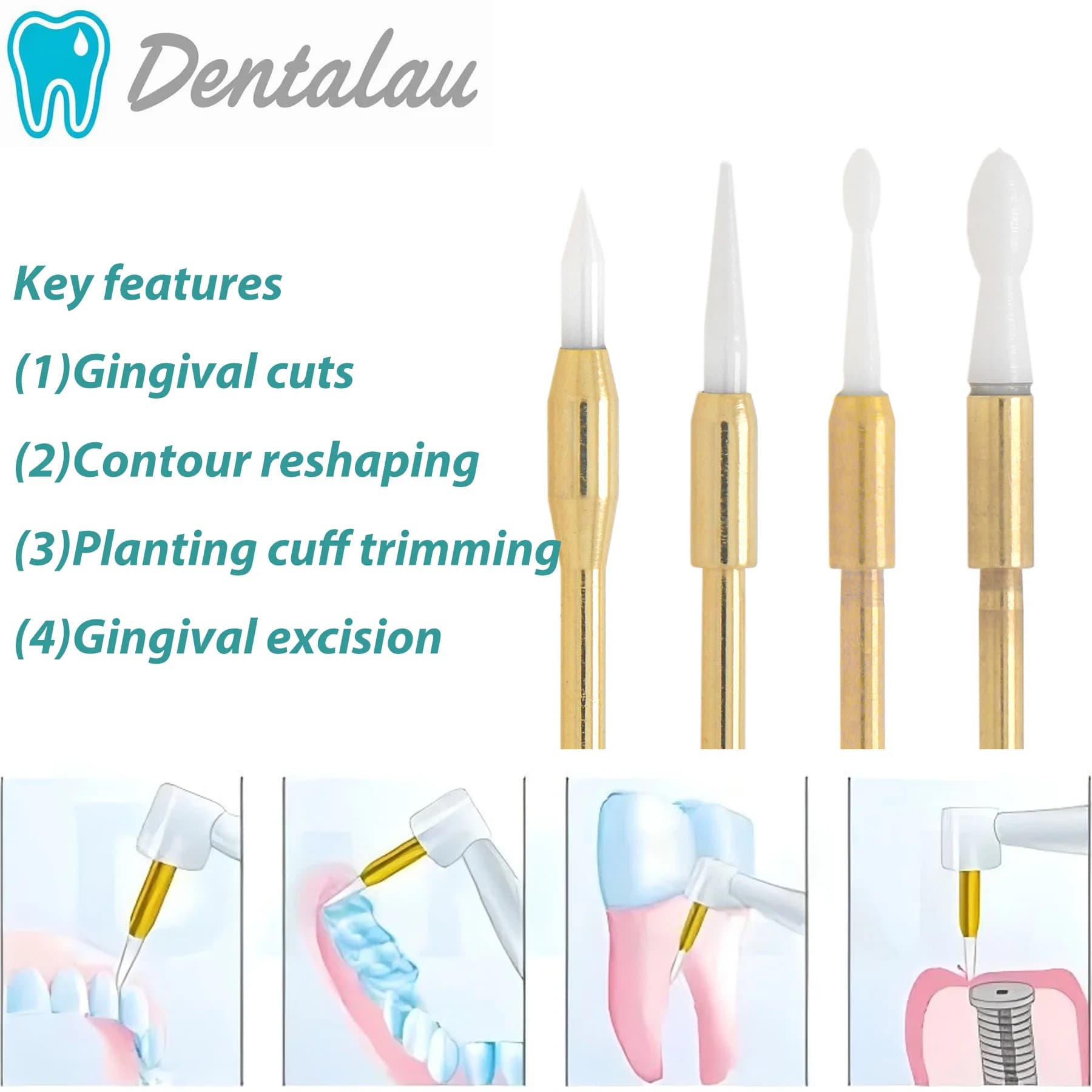Ceramic surgical instrument for dental soft gum implants for cleaning and whitening of teeth