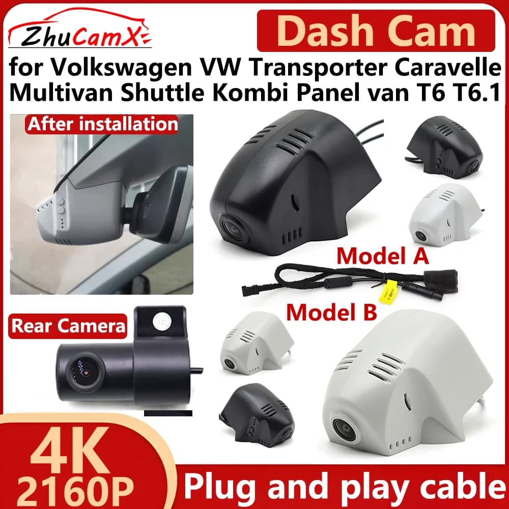 For Volkswagen VW Transporter Caravelle Multivan Shuttle Kombi Van T6 T6.1 4K 2160P Auto DVR Dash Cam Camera Recorder