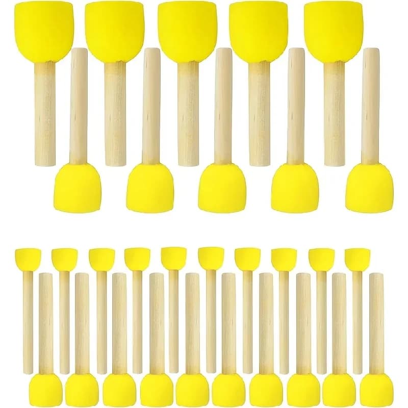 30Pcs Round Sponge Brushes for Painting (5 Sizes), Paint Sponges for Acrylic Painting, Stencil Painting Tools for Kids, Foam Pai