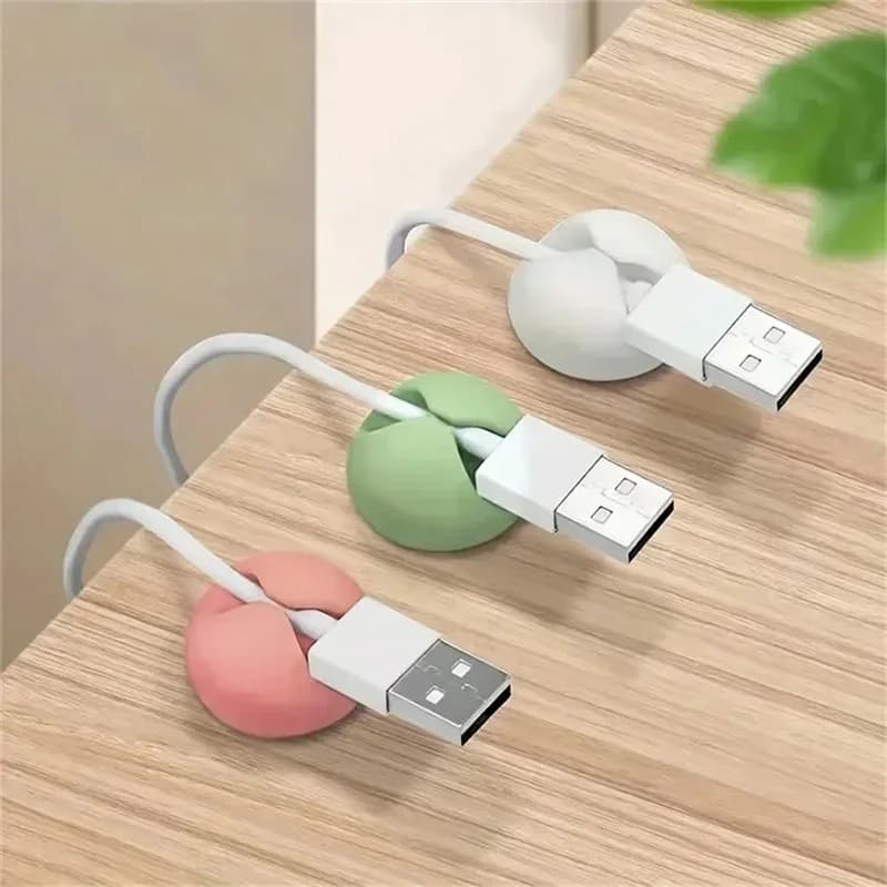 10 Pezzi Clip per Cavi Colorati, Organizzatore Adesivo per Cavi, Gestione Cavi per Casa e Ufficio Sotto la Scrivania