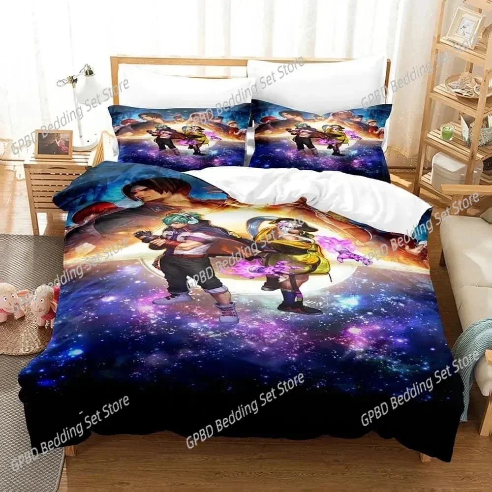 Set biancheria da letto Anime King Of Fighters Set biancheria da letto singolo doppio matrimoniale Queen King Cal King Size