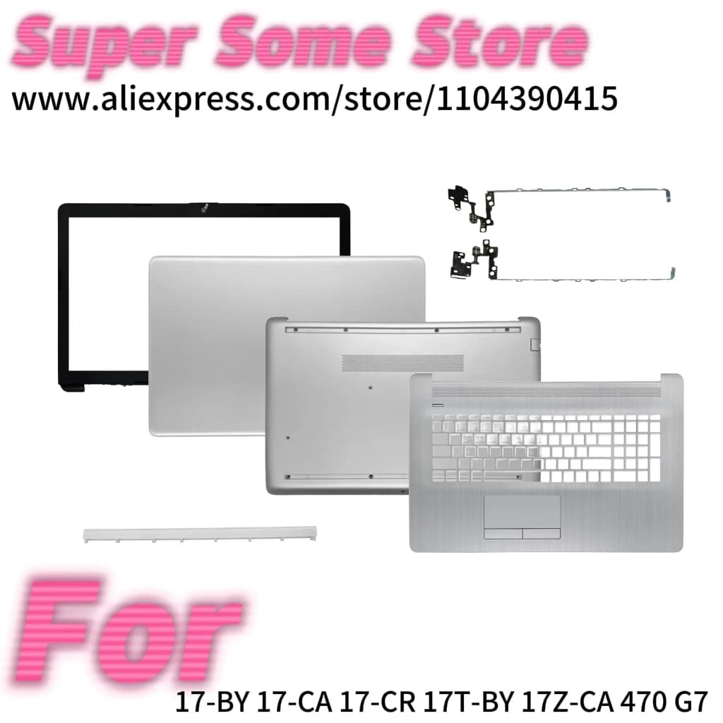 NUOVO Per 17-BY 17-CA 17-CR 17T-BY 17Z-CA 470 G7 Coperchio posteriore LCD / Scocca superiore / Cornice anteriore / Cerniere / Poggiapolsi / Scocca inferiore argento