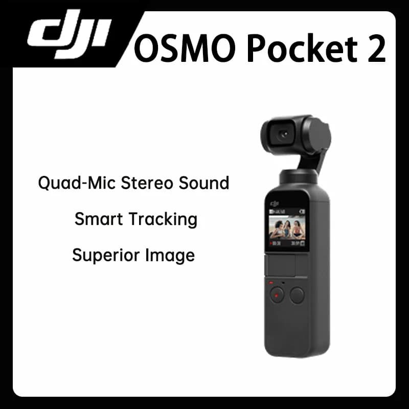Original DJI Pocket 2 Handheld 3 Axis Gimbal Camera 64MP Photo 4K High Definition Video Stabilizer for Vlog and Outdoor Shooting