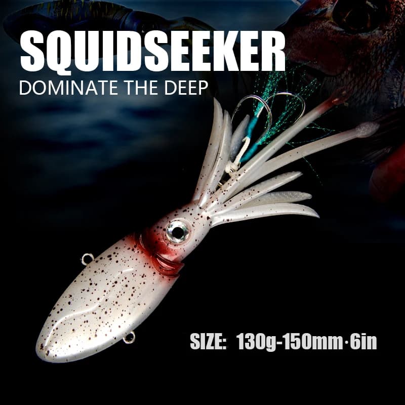 Luminous UV TPR Vibration Powder Calamari Sea Gonna Salt Water With High-Sport Hook To Train Soft baits VIB Esca 90g 130g