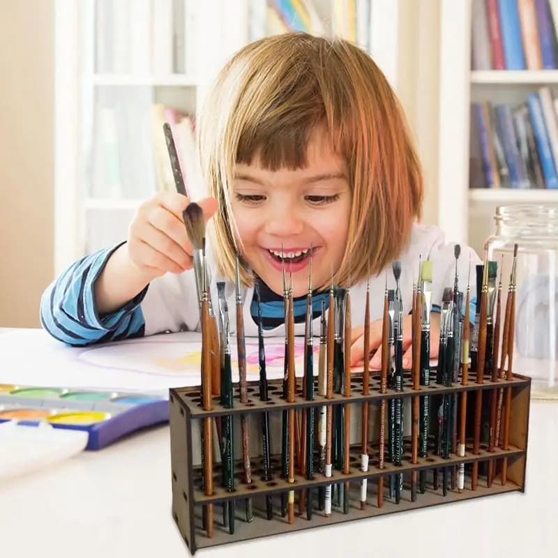 Wooden Paint Brush Washer Oil Painting Brush Cleaner Spring Brush Pen Holders Painting Supplies For Painters Artists