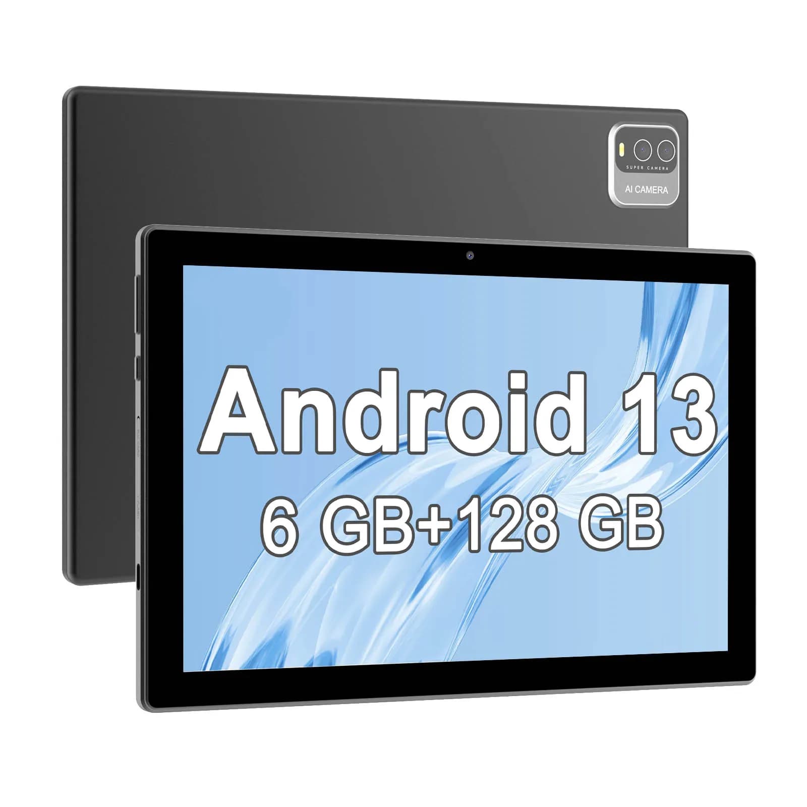 Tablet Android 13 2024 Nuovo tablet da 10 pollici 6 GB + 6 GB di RAM + 128 GB di ROM + 1 TB di espansione, quad core RK3562, tablet WiFi 2.4G/5G